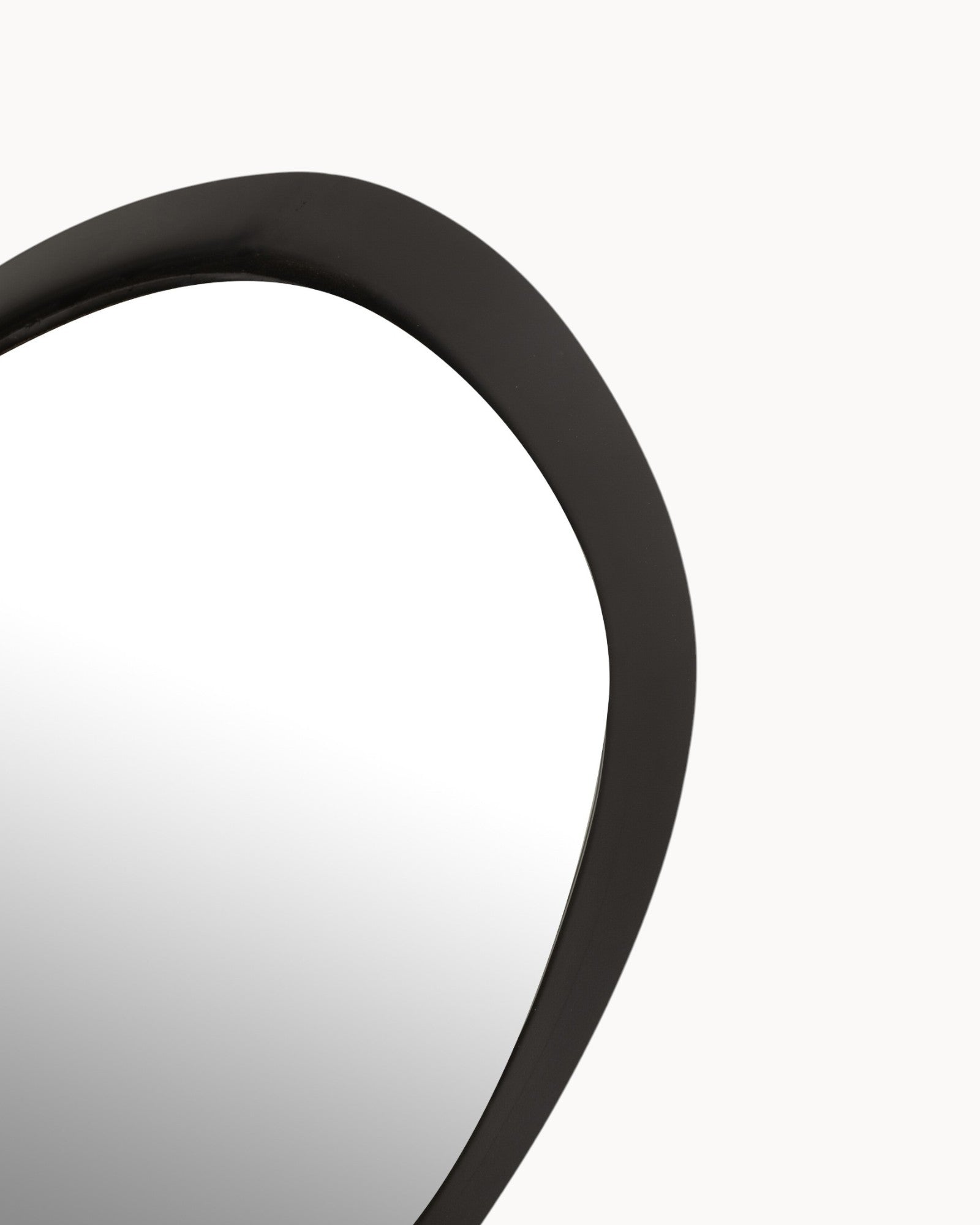 J-Line – Runder Wandspiegel – Schwarz Metall & Glas – 60,5 cm