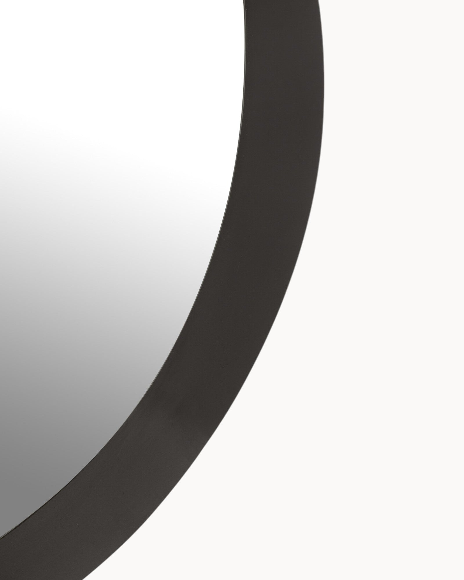 J-Line – Runder Wandspiegel – Schwarz Metall & Glas – 60,5 cm