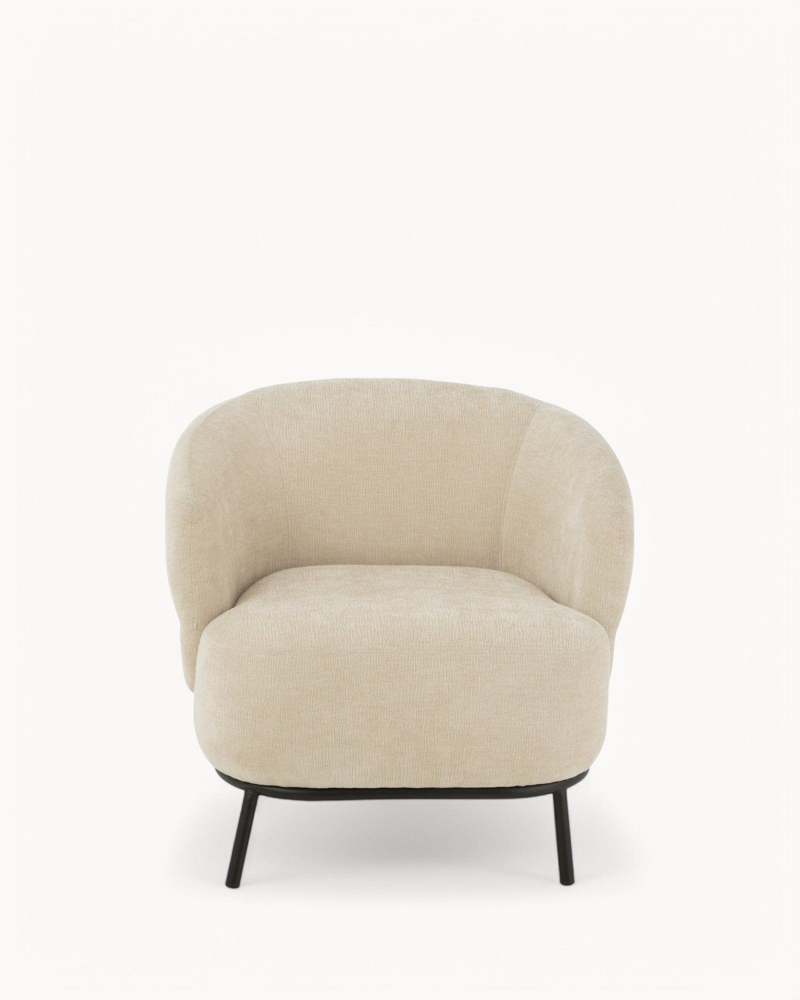 J-Line – Lounge-Sessel Mars – Beige, Holz & Schaumstoff, 76 cm hoch