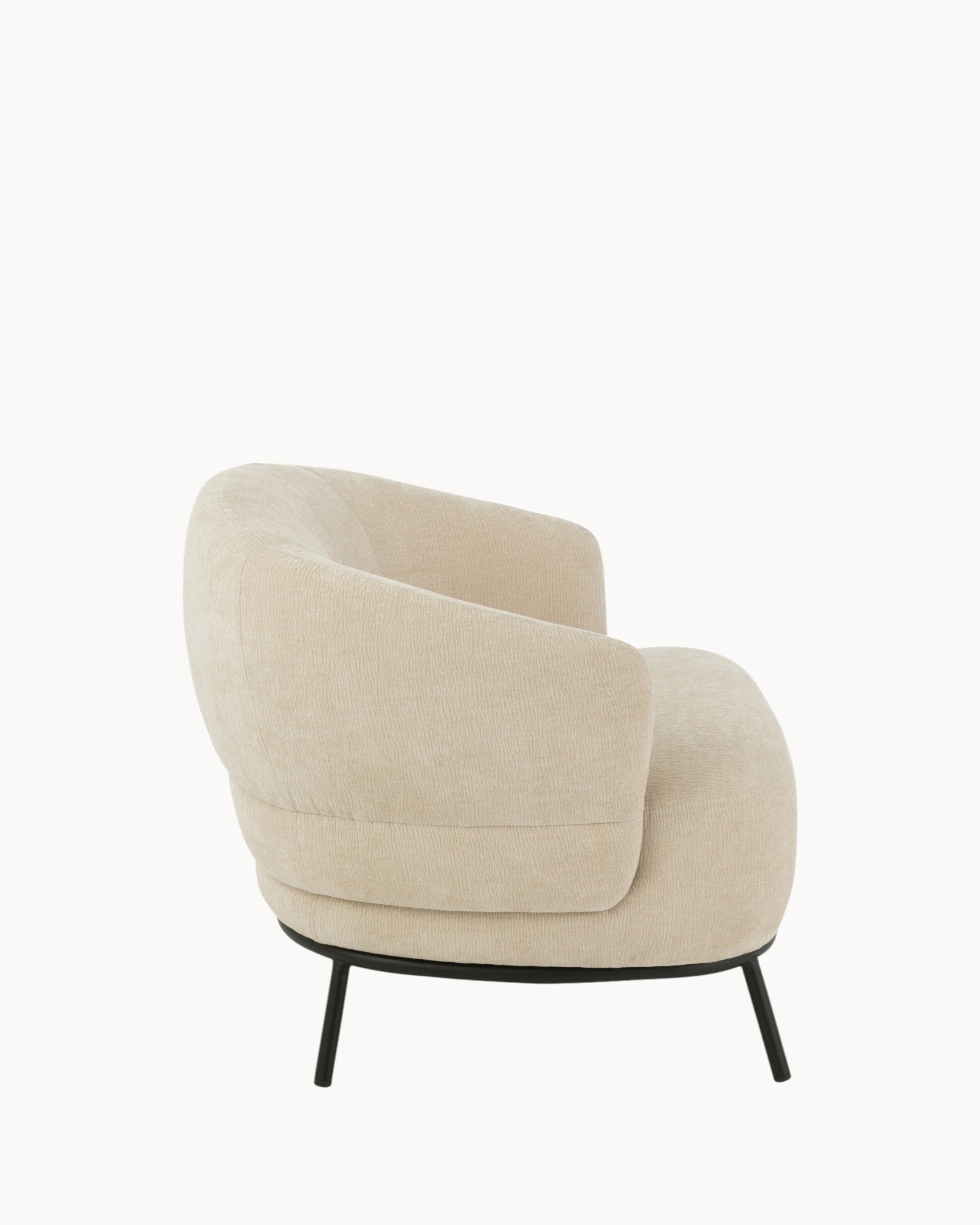 J-Line – Lounge-Sessel Mars – Beige, Holz & Schaumstoff, 76 cm hoch