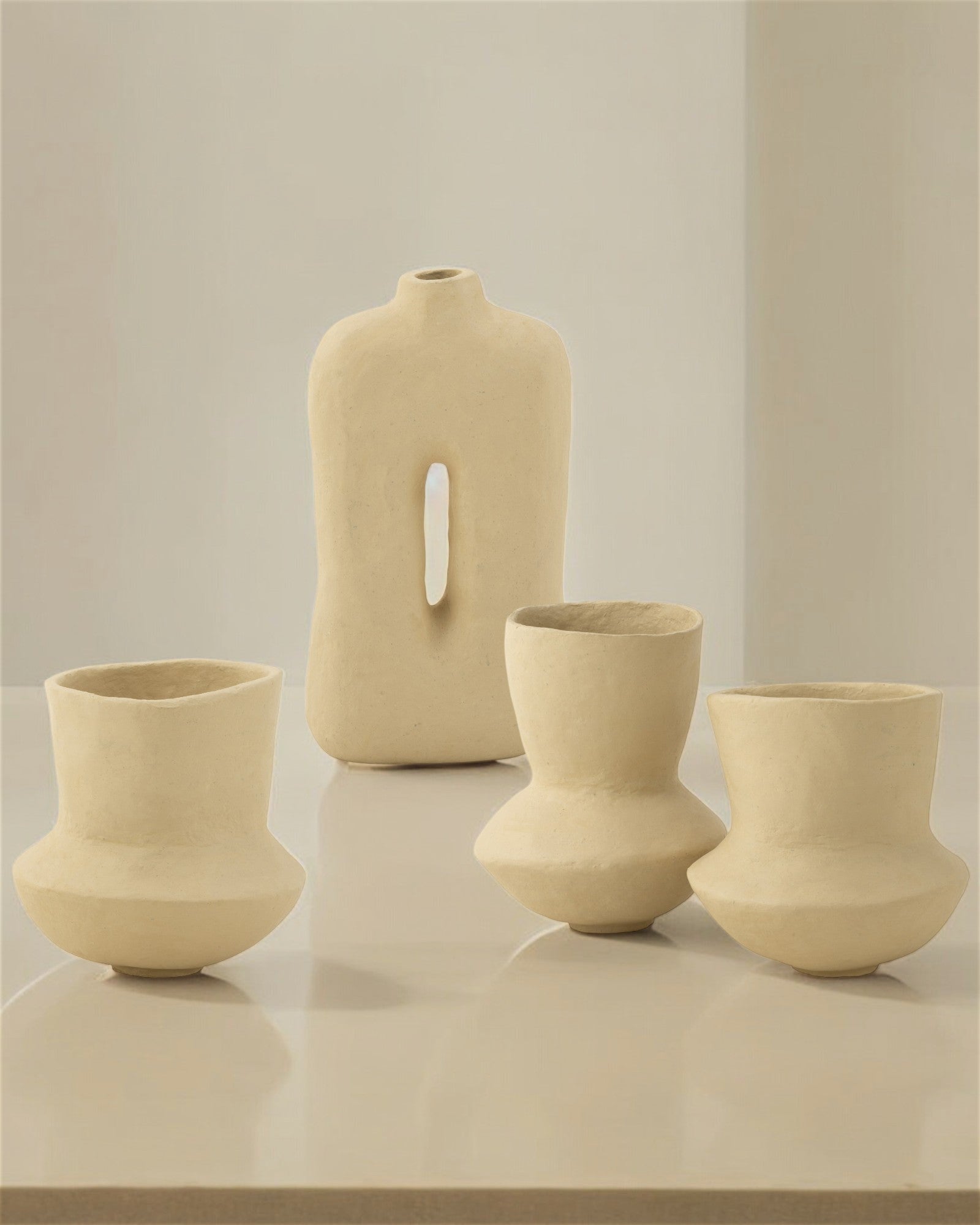 J-Line Blumentopf Square – Natürlicher Look aus Pappmaché, 50 cm