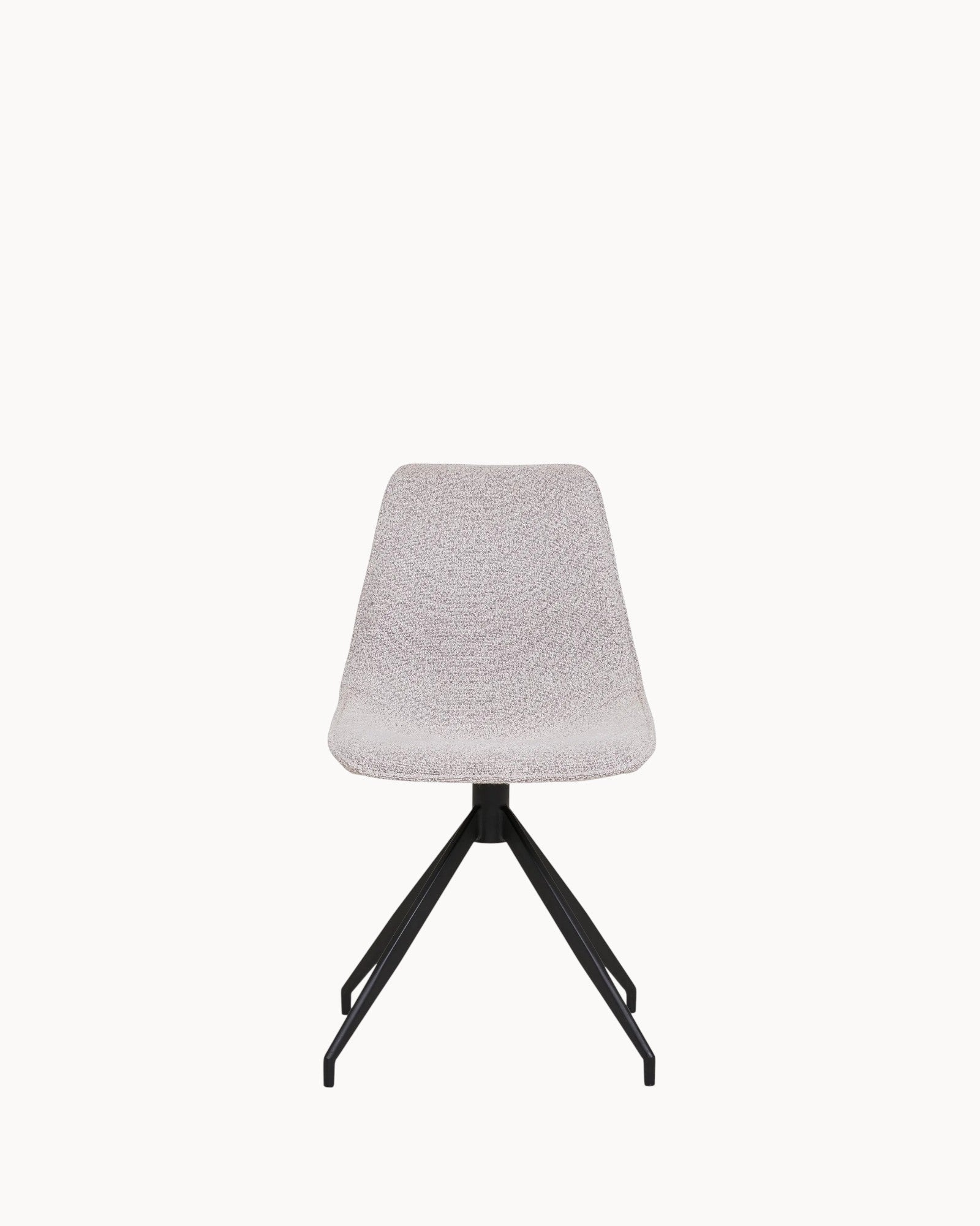 Esszimmerstuhl mit Drehfunktion, 2er-Set – Bouclé-Sand, schwarze Beine