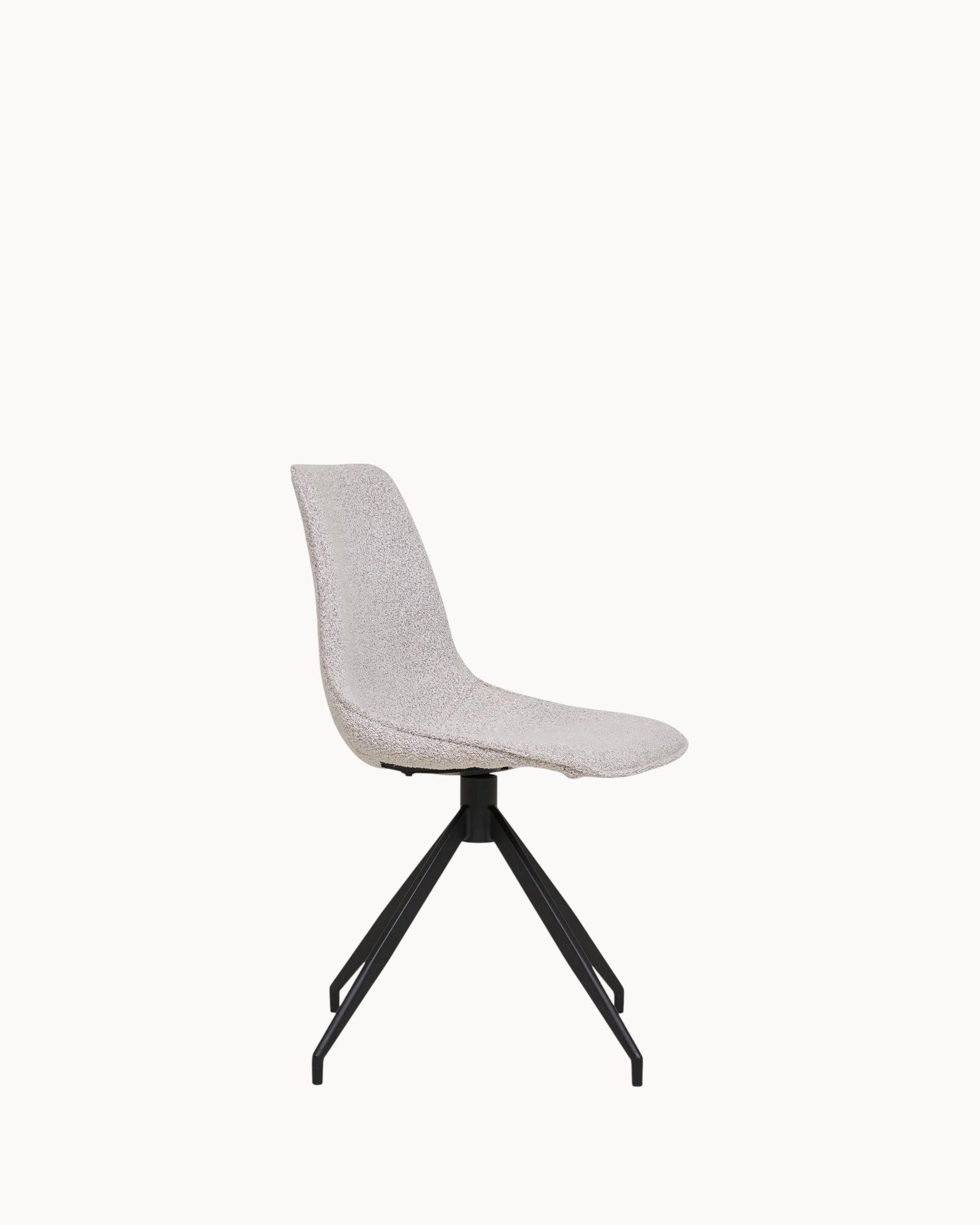 Esszimmerstuhl mit Drehfunktion, 2er-Set – Bouclé-Sand, schwarze Beine