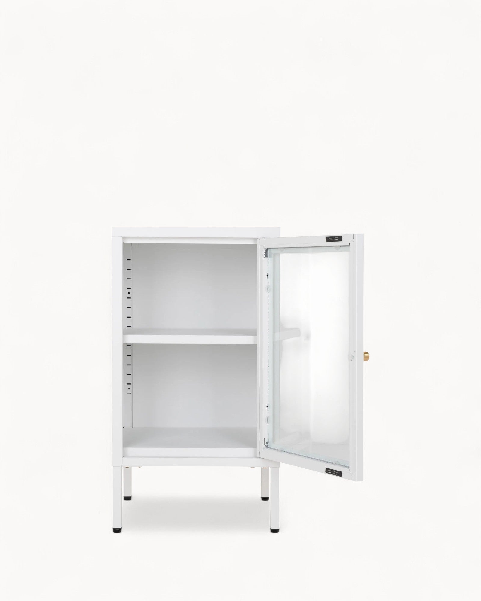 Metallschrank mit Glastür – Dalby – Weiß – 38x35x70 cm – modern