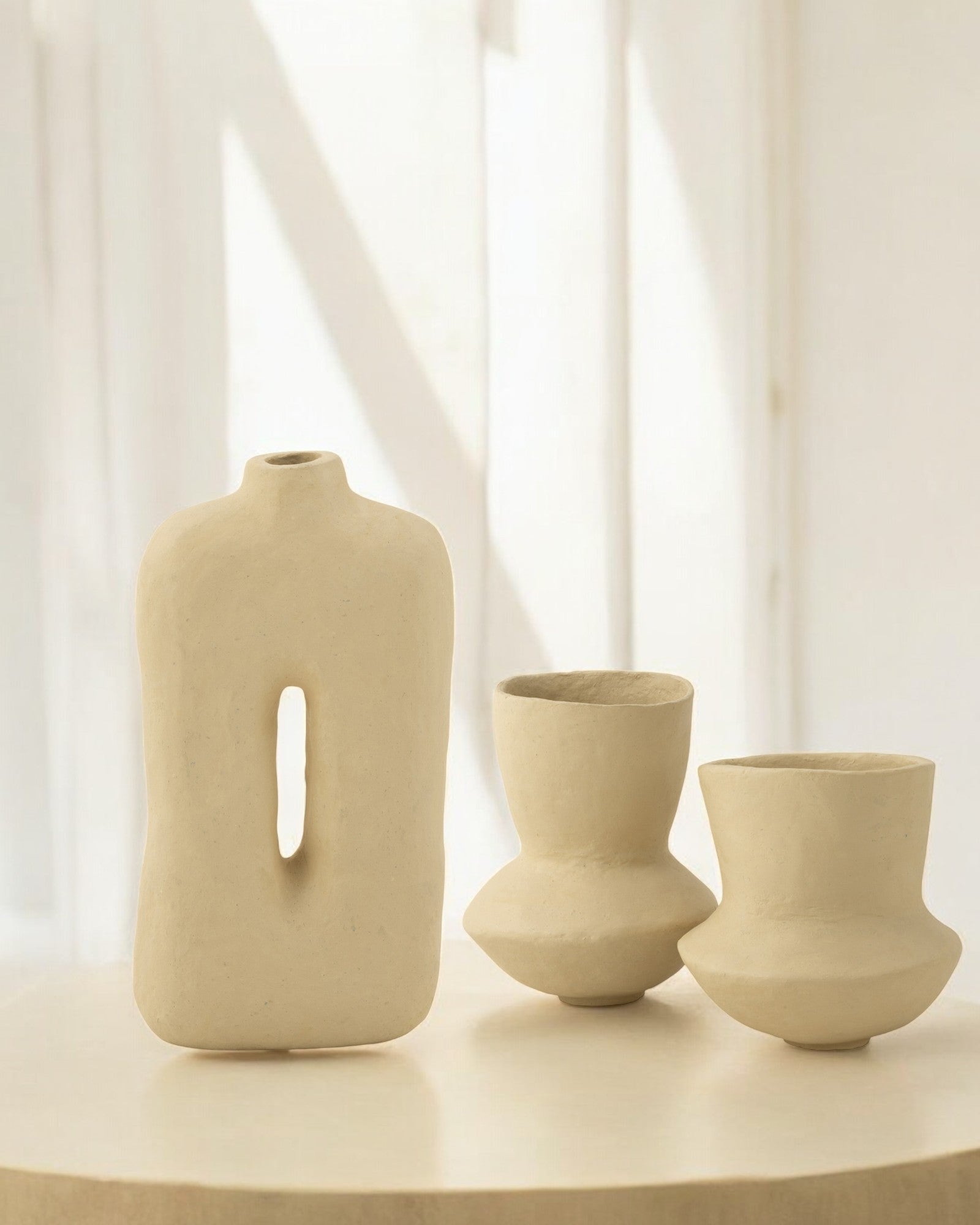 J-Line Blumentopf Square – Natürlicher Look aus Pappmaché, 50 cm