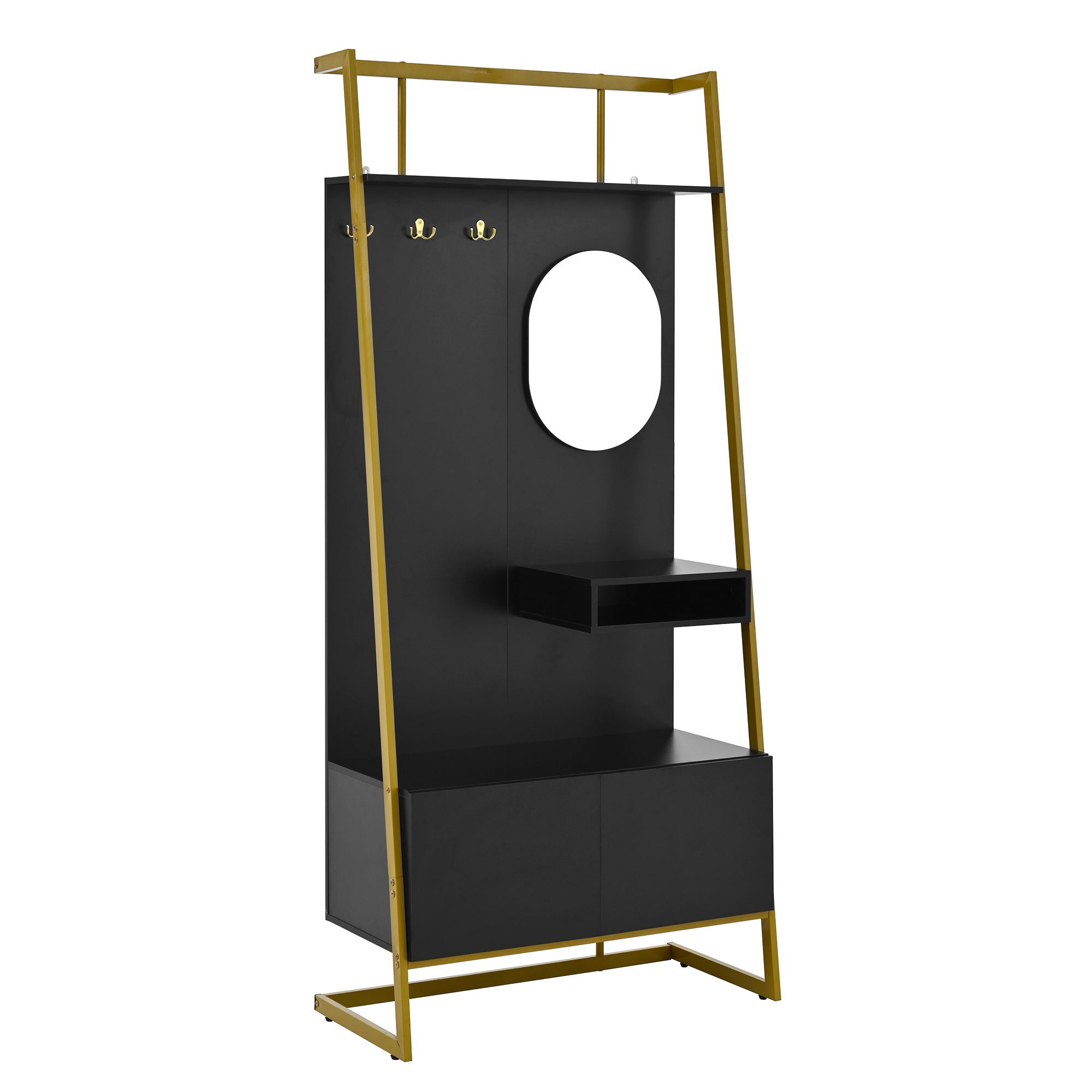 Moderne Kompaktgarderobe mit Spiegel & Stauraum