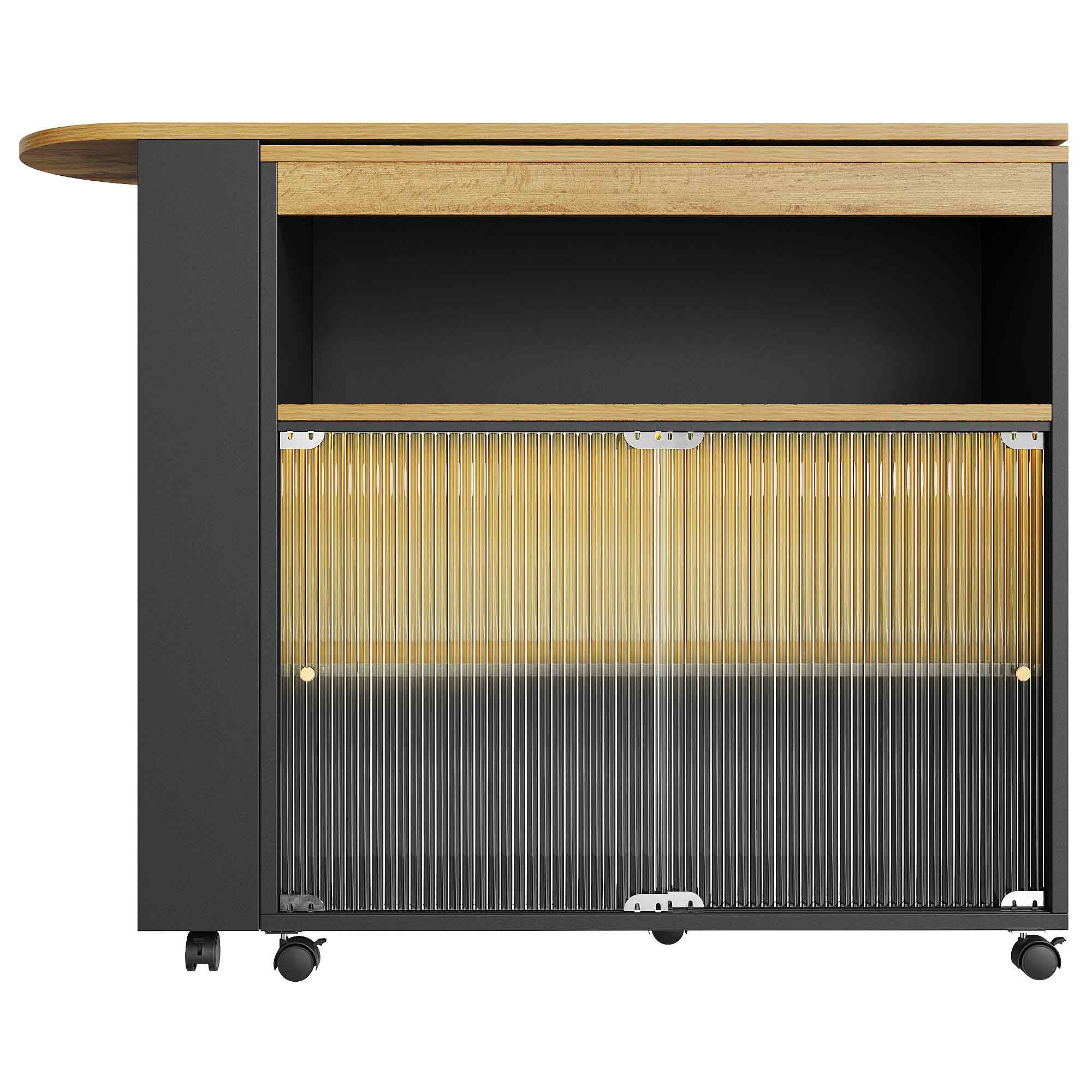 Ausziehbarer Bartisch mit LED & Stauraum