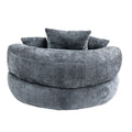 Runder Lazy Sofa Lounger in Grau – Komfortabler Chenille Sitzsack mit Kissen