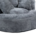 Runder Lazy Sofa Lounger in Grau – Komfortabler Chenille Sitzsack mit Kissen