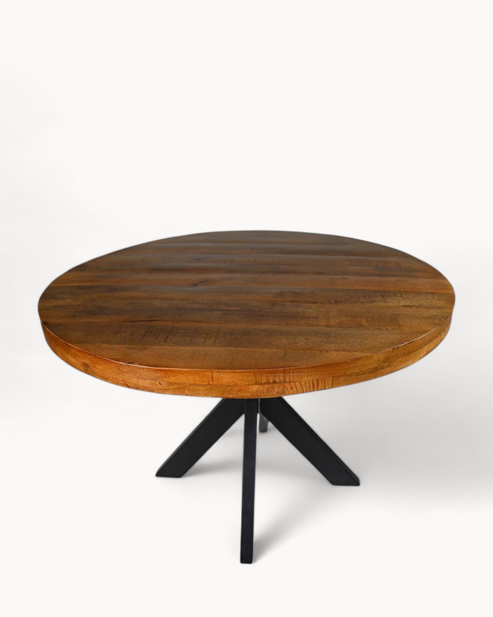 HSM Collection – Runder Esstisch Melbourne – 110 cm – Mango Holz/Metall – Braun/Schwarz