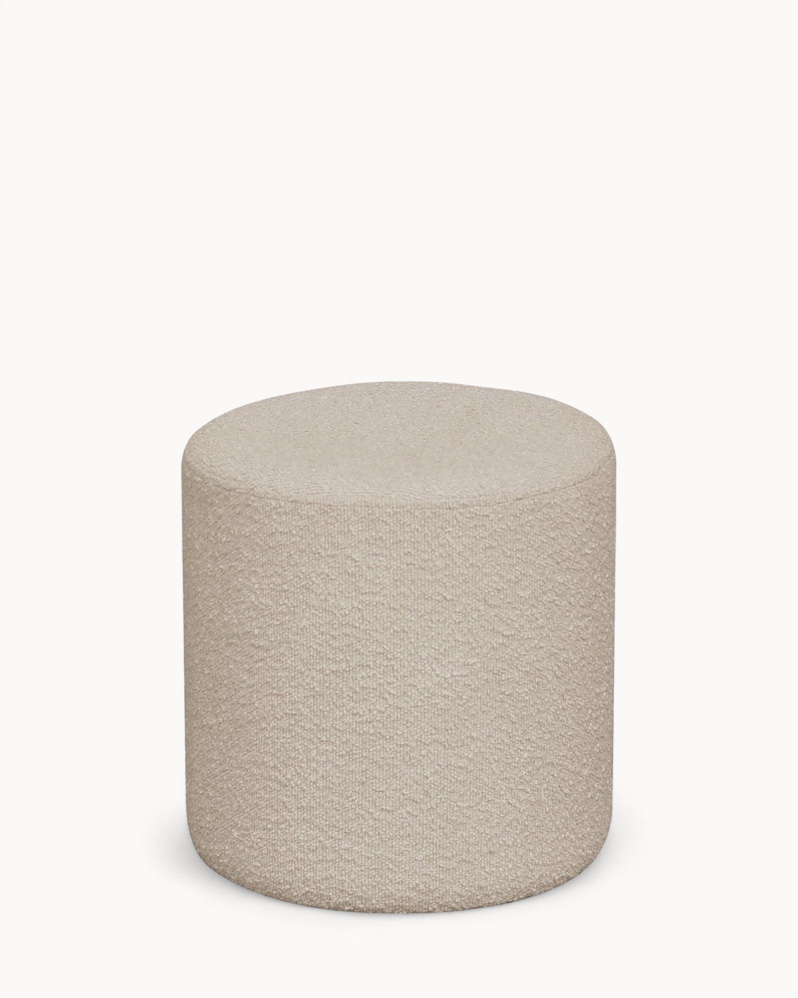 Ejby Pouf – Beige Bouclé Pouf Ø34x36 cm – Modernes Design