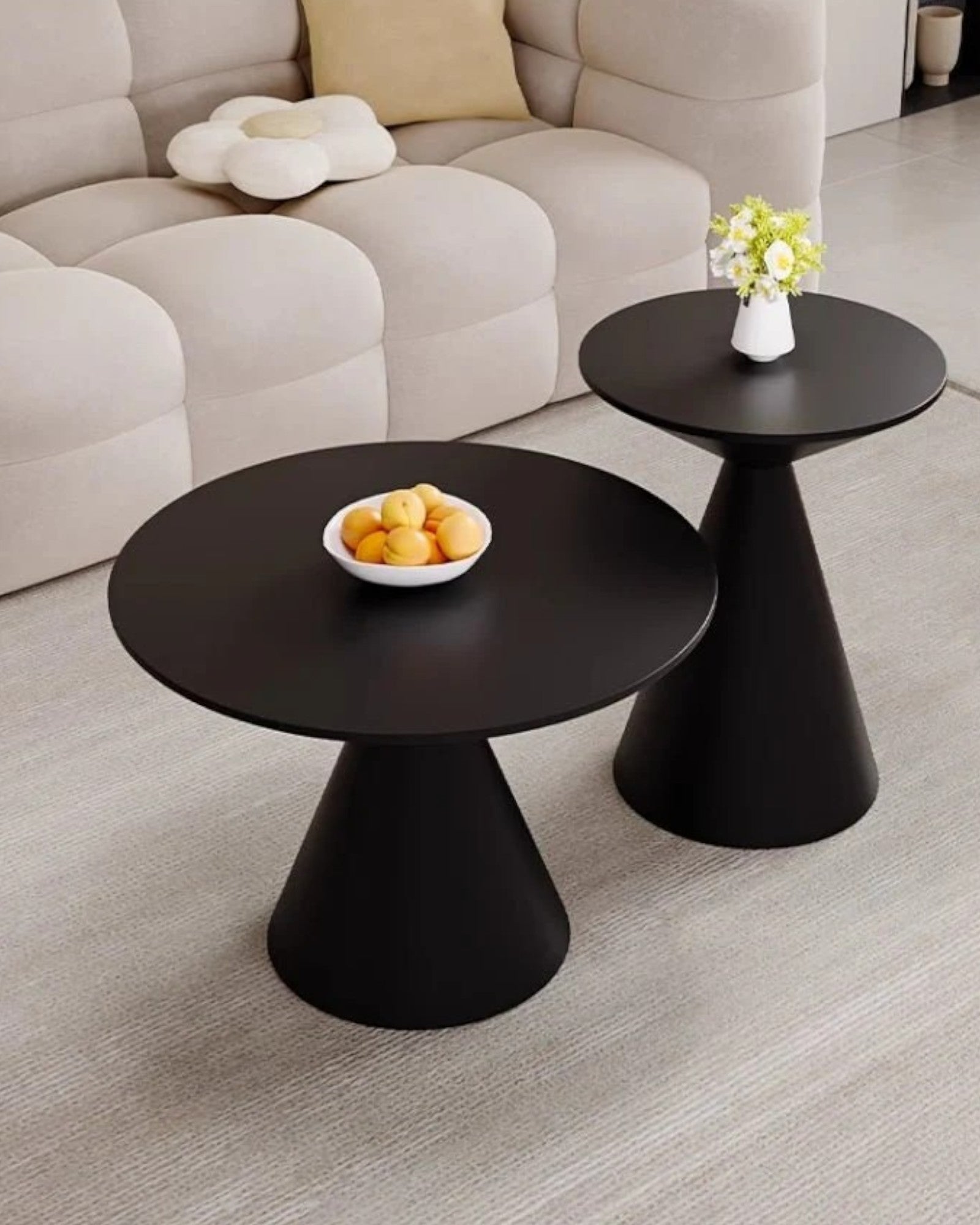 Mica Decorations – Beistelltisch Schwarz – Metall Ø60 x H42 cm