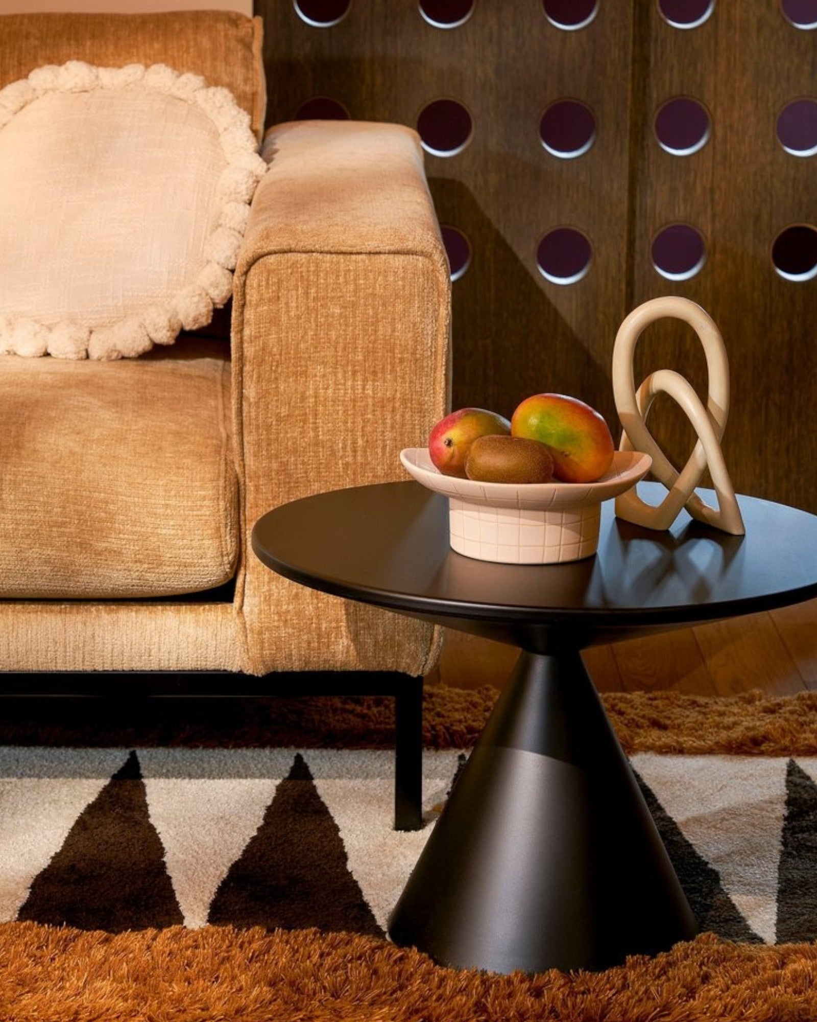 Mica Decorations – Beistelltisch Schwarz – Metall Ø60 x H42 cm