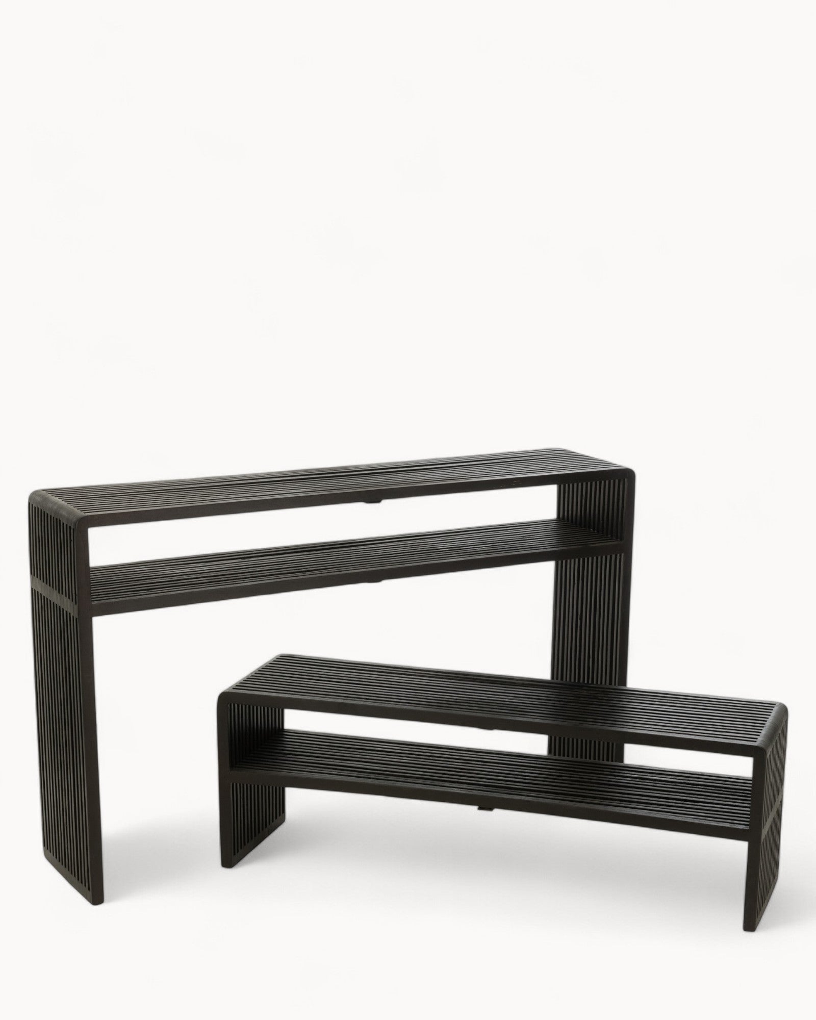 J-Line Konsole mit Regal – Schwarz – Holz – Modernes Design, 80 cm