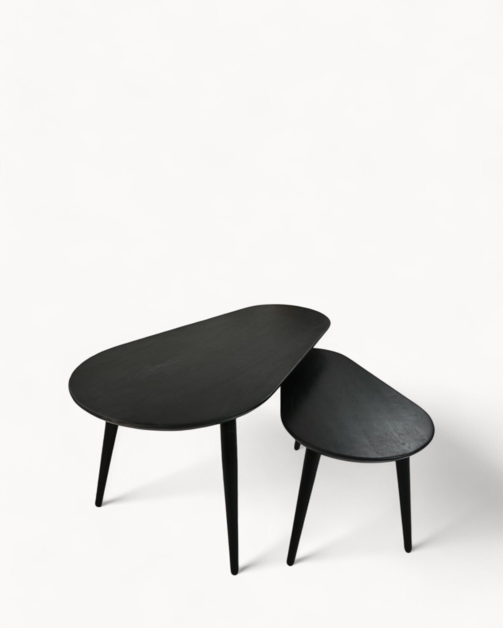 Couchtisch Set Zürich – 2er Set – Akazienholz schwarz – Metallrahmen