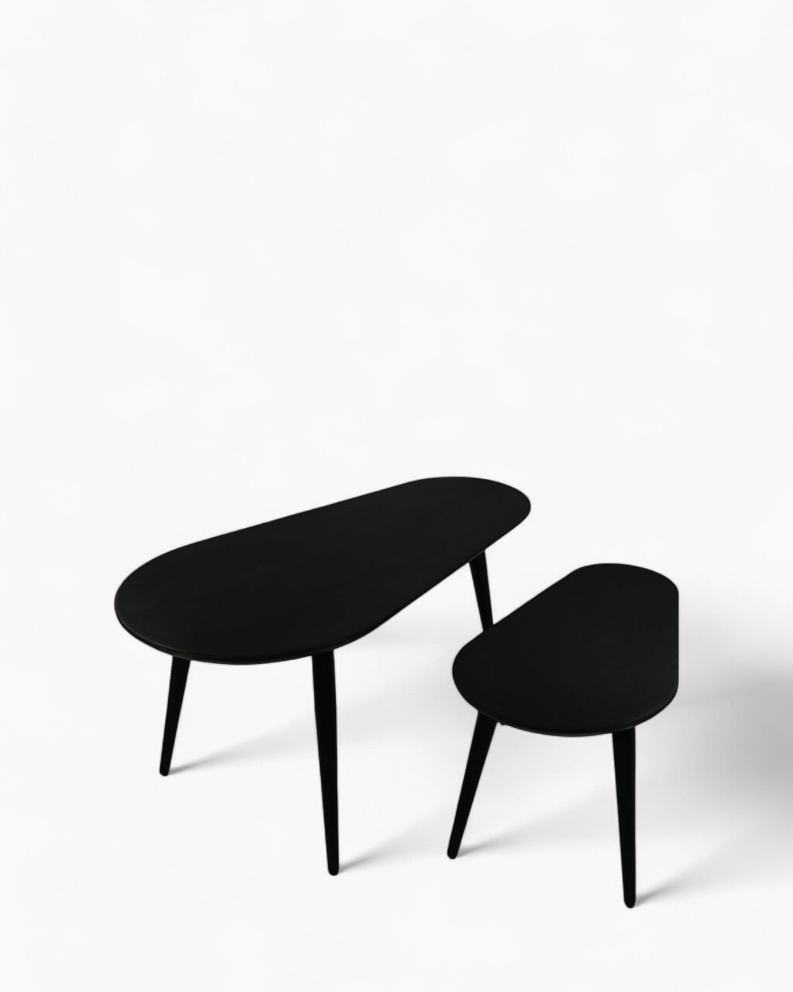 Couchtisch Set Zürich – 2er Set – Akazienholz schwarz – Metallrahmen