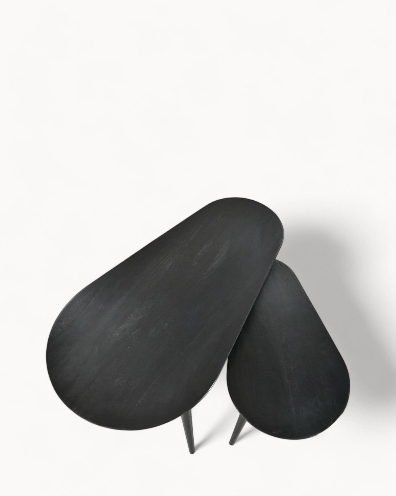 Couchtisch Set Zürich – 2er Set – Akazienholz schwarz – Metallrahmen