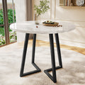 Runder Esstisch – Modernes Design mit Marmoroptik & Metallgestell