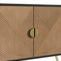 Modernes Sideboard mit Strukturfront und goldenen Akzenten