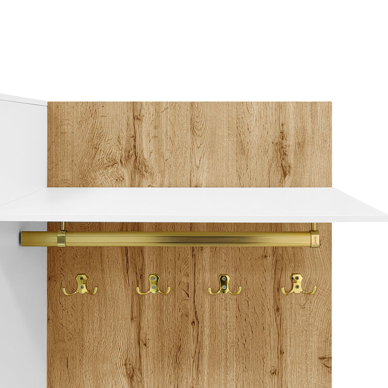 Modernes Garderoben-Set mit Spiegel, LED-Beleuchtung & Sitzbank