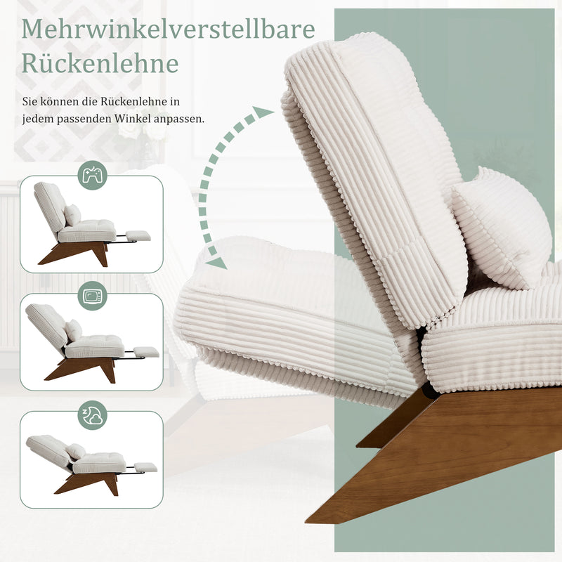 Verstellbarer Loungesessel mit Fußstütze