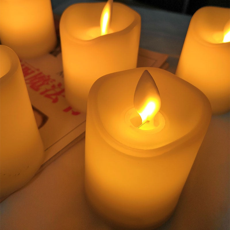 Flammenlose LED Block-Kerzen – Batteriebetrieben, Sicher & Dekorativ, Flackernde Kerzenimitation – Perfekt für Wohnzimmer, Küche & Schlafzimmer