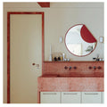 Minimalist Abstract Round Wall Mirror with Decorative Accent