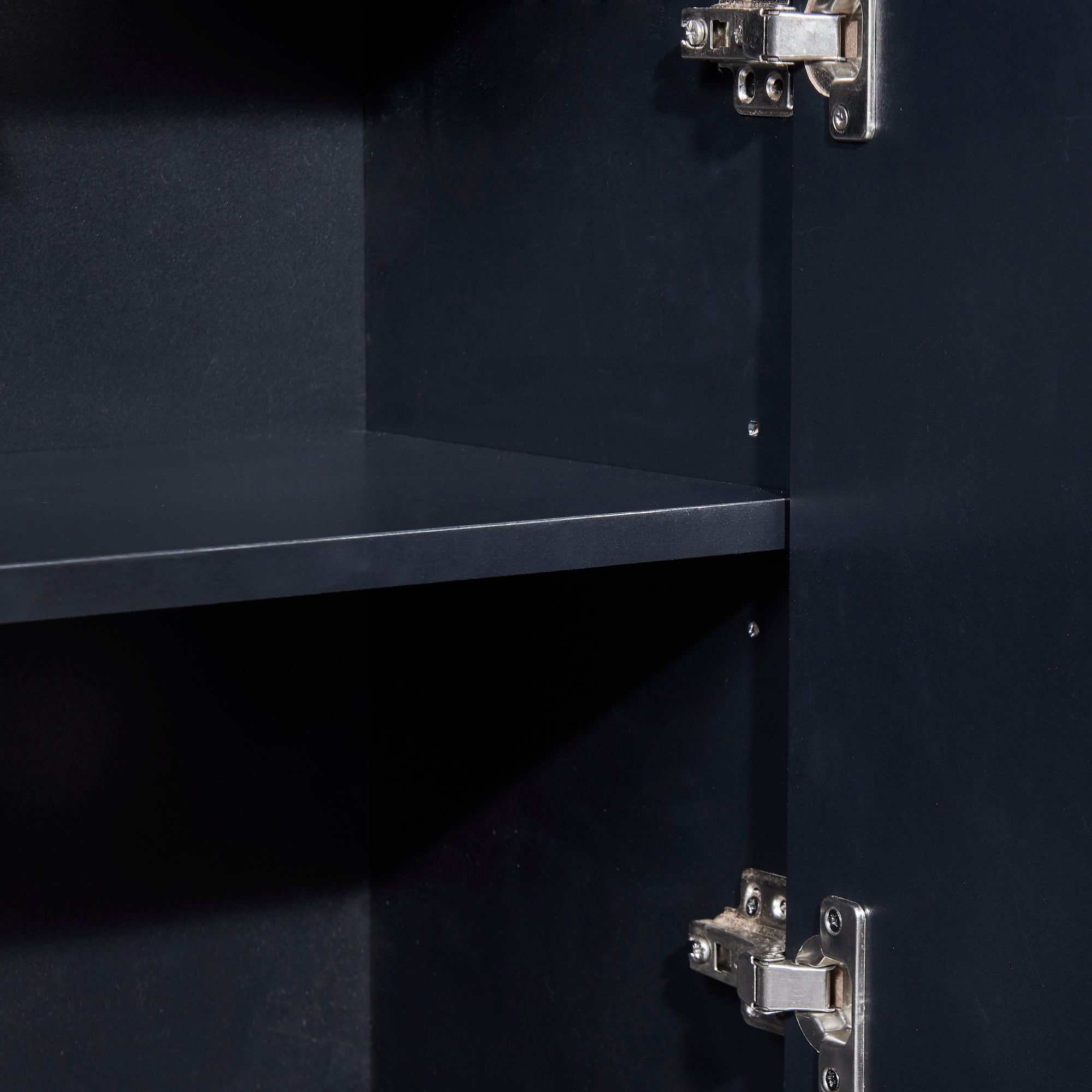 Minimalist Black 4-Door Sideboard Cabinet