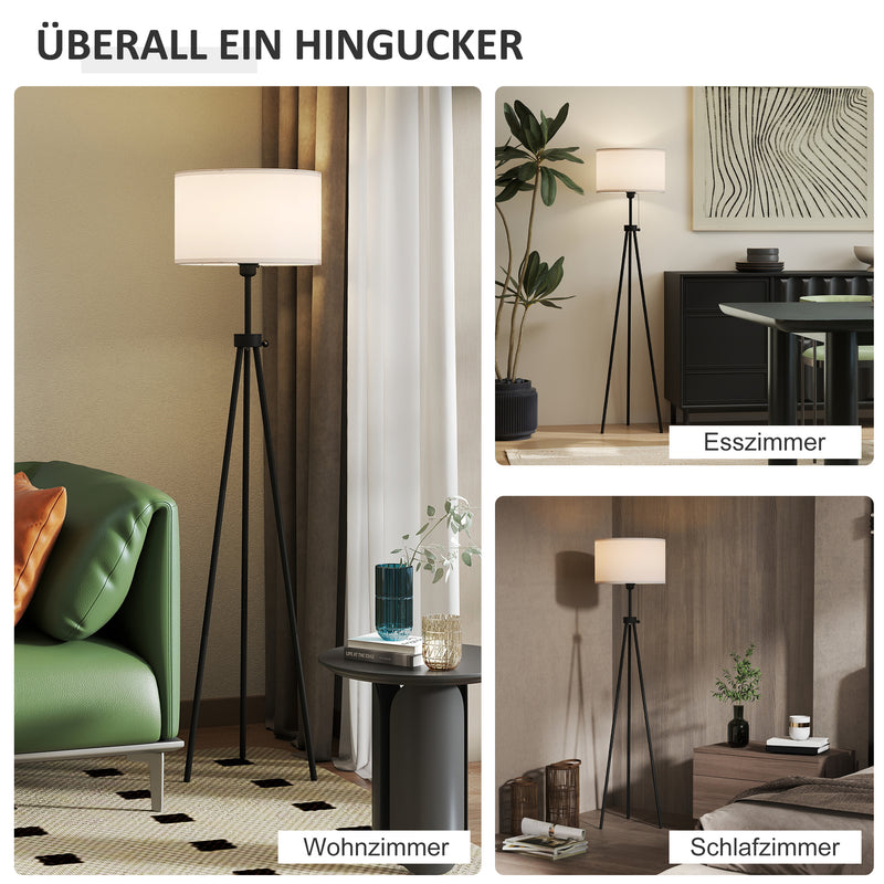 Moderne Stativ-Stehleuchte mit Stoffschirm für stilvolle Raumbeleuchtung