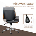 Retro-Bürostuhl in Schwarz mit Holzrahmen