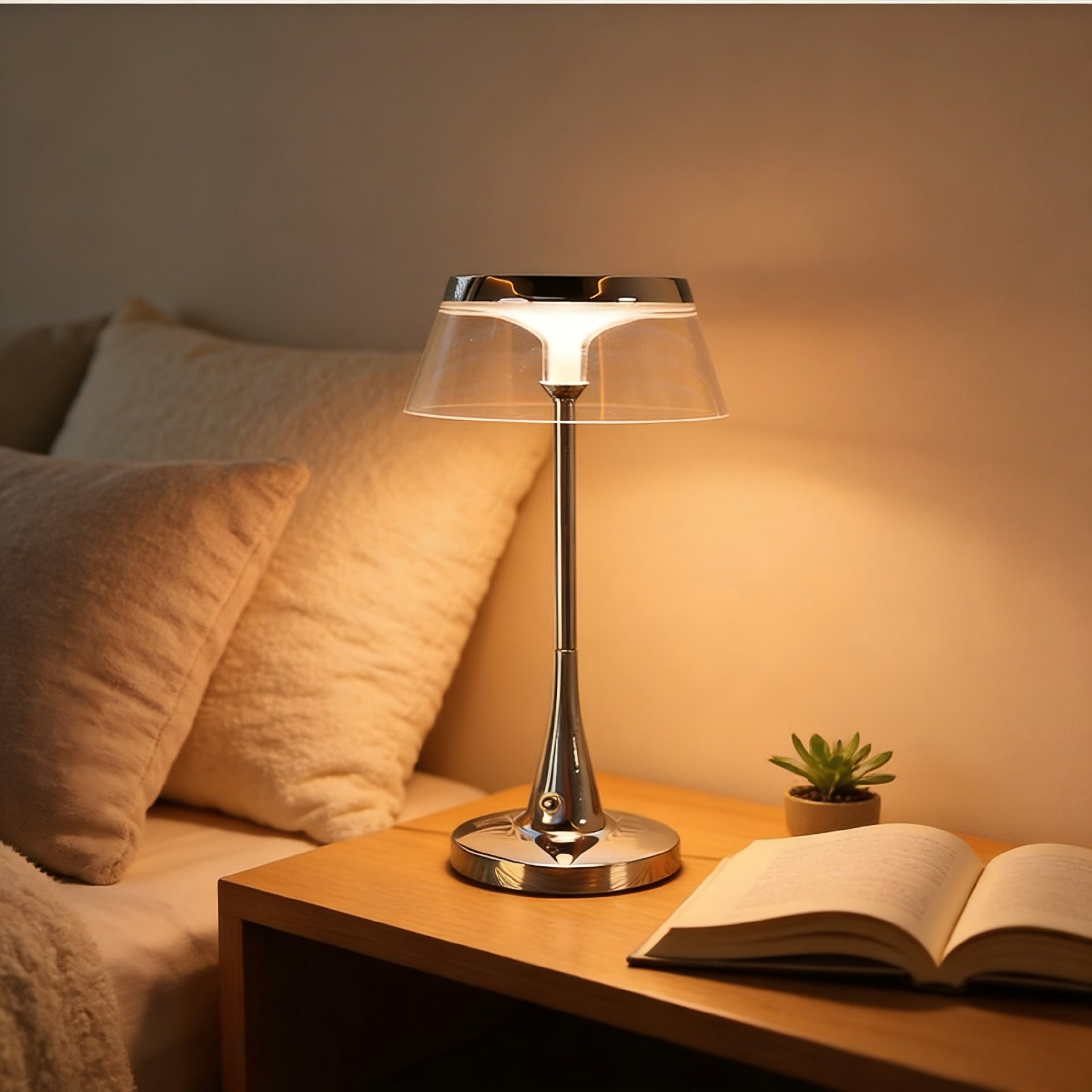 Minimalistische, wiederaufladbare Tischleuchte für stimmungsvolle Bar-Atmosphäre