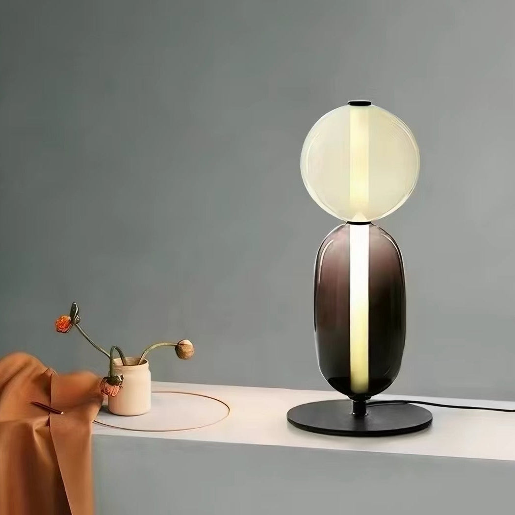 Design Tischlampe im Bomma Stil – Moderne Glaslampe mit skulpturalem Design