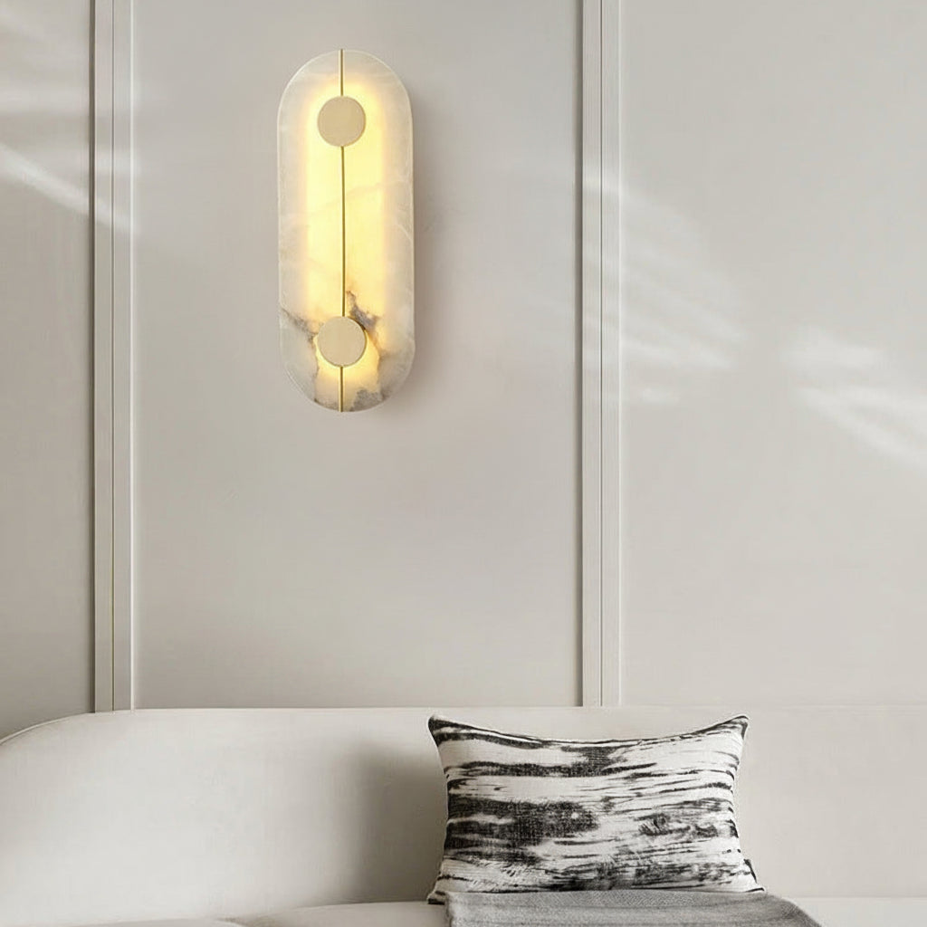 Wandlampe aus Alabaster und Messing im modernen Design
