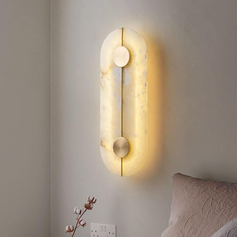 Wandlampe aus Alabaster und Messing im modernen Design