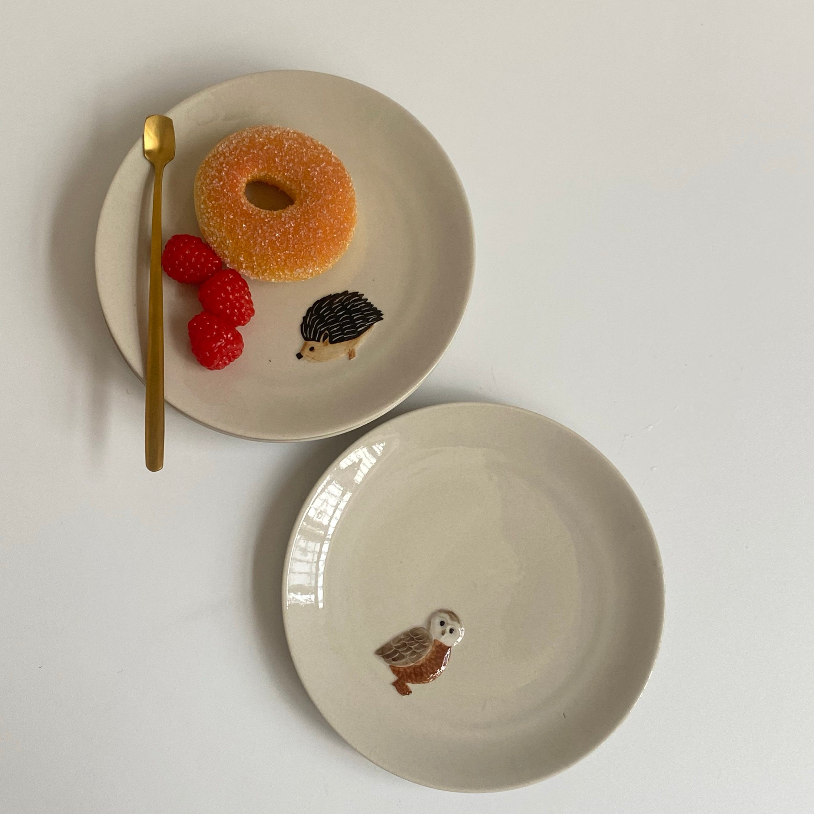 Dessert- und Snackteller aus Keramik mit Tiermotiven
