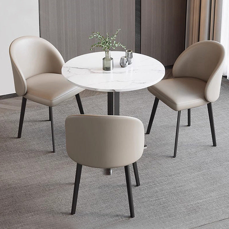Minimalistischer Esszimmerstuhl im italienischen Creme-Stil