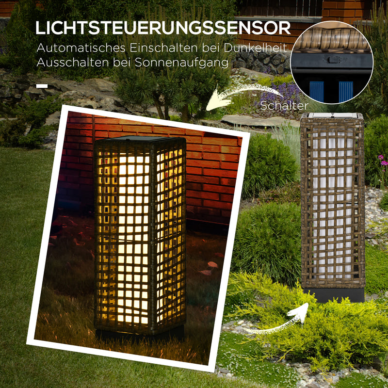 Kompakte Solar-Rattanleuchte für stilvolle Garten- und Terrassenbeleuchtung