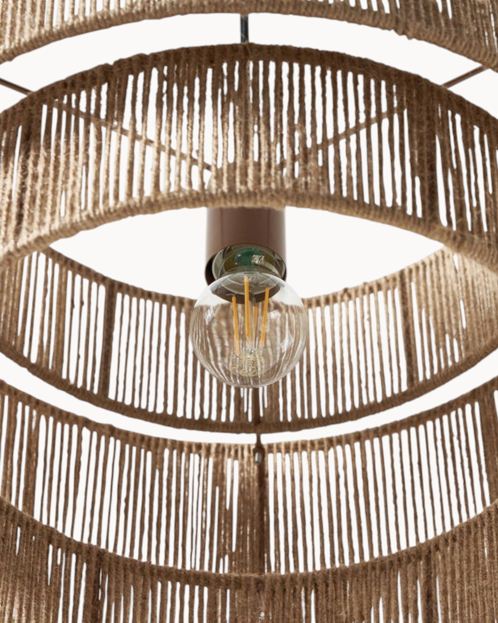 Cecillia – Hängelampe aus Jute mit natürlichem Look, Ø30 cm, H45 cm