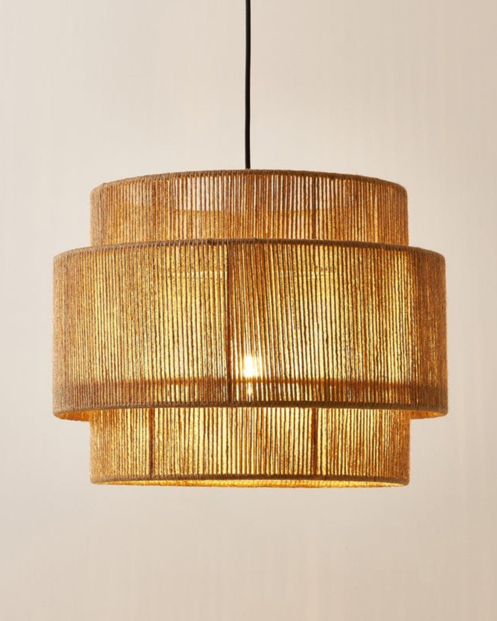 Cecillia – Hängelampe aus Jute mit natürlichem Look, Ø30 cm, H45 cm