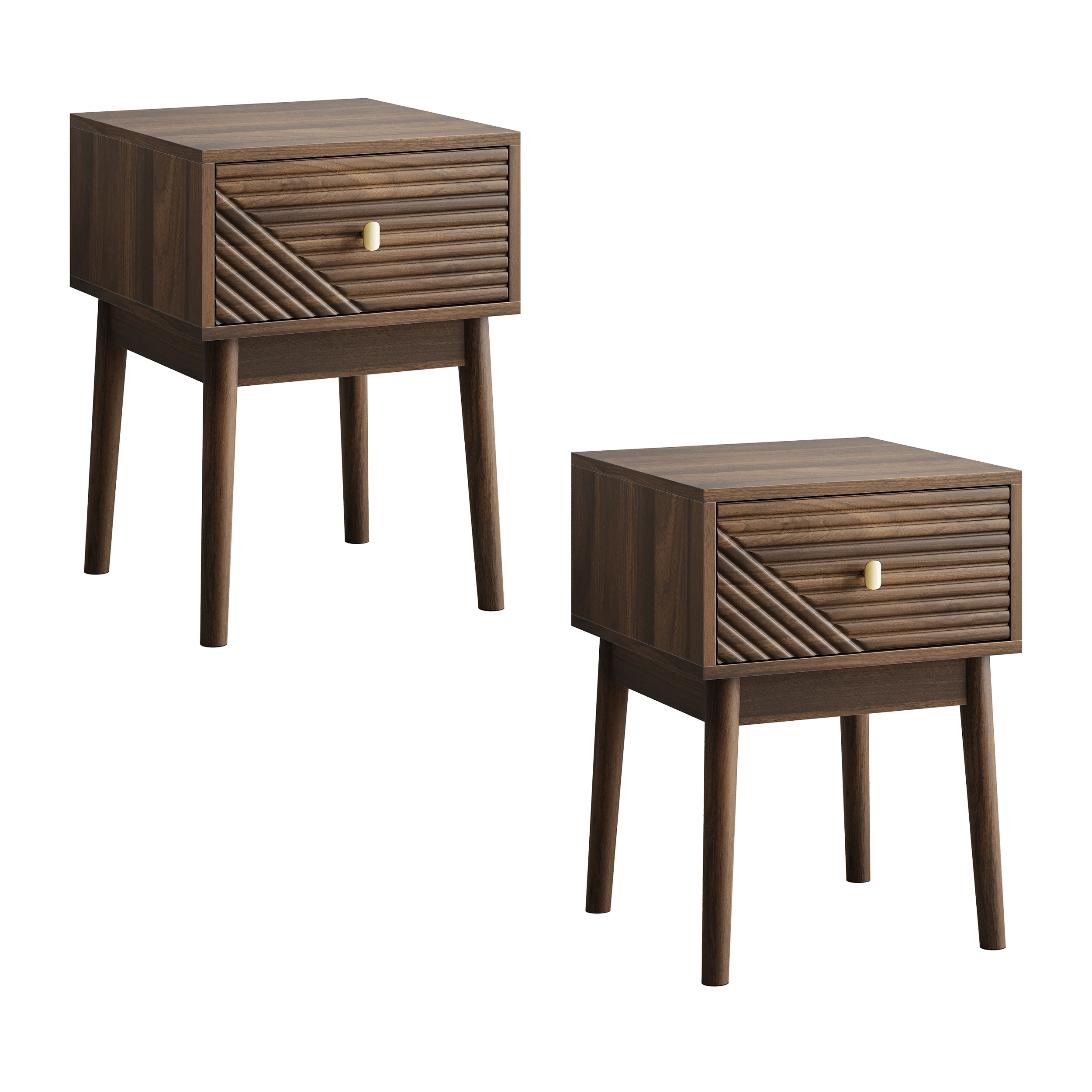 Nachttisch im Mid-Century Design mit Schublade