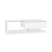 Moderner Couchtisch Hochglanz Weiß mit Glas & LED