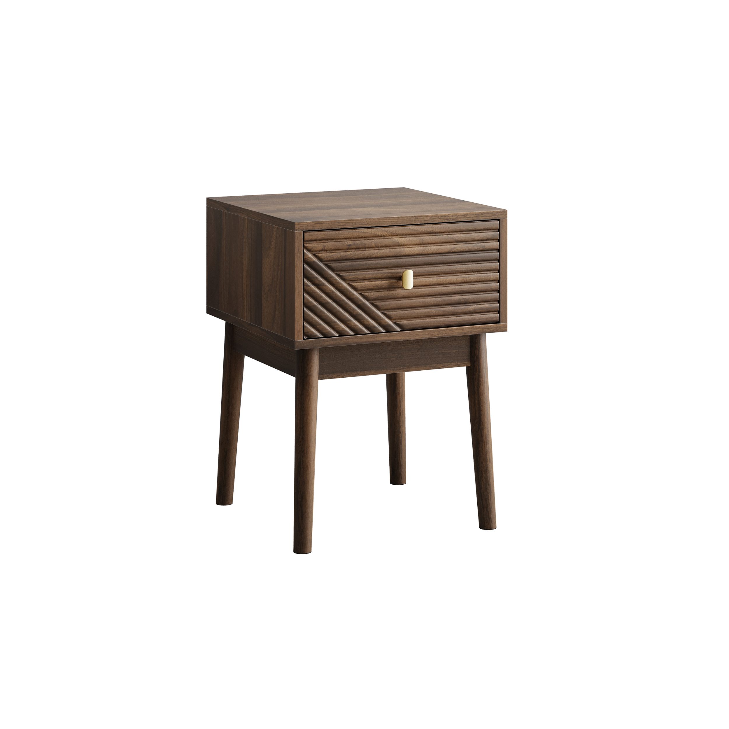 Nachttisch im Mid-Century Design mit Schublade
