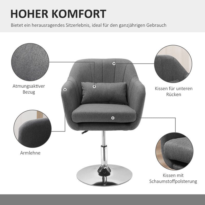 Moderner Drehstuhl in Dunkelgrau mit Stoffbezug