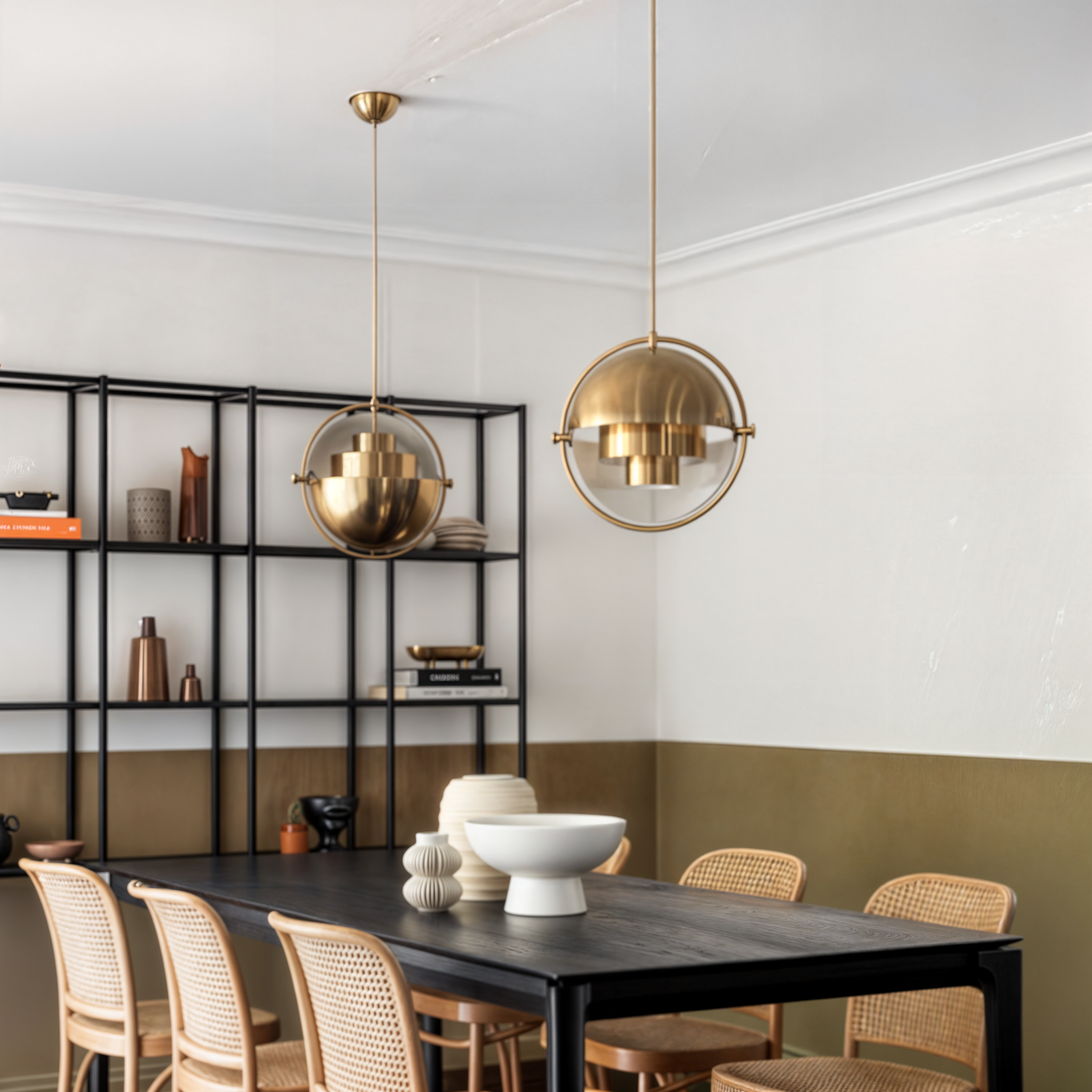 Moderne Eisen Glas Pendelleuchte | E27 Birne | Verchromte Oberfläche | Schwarz Silber Gold