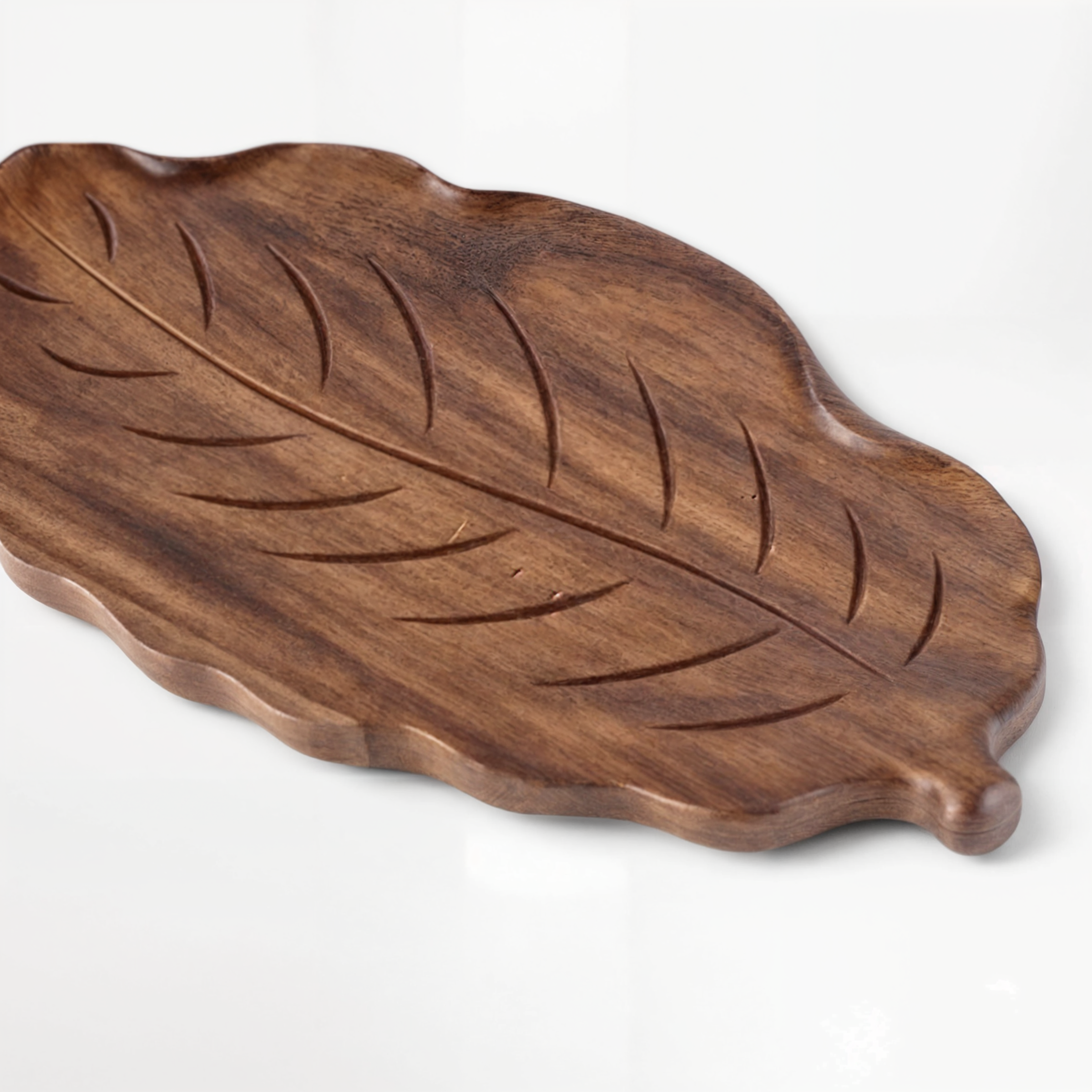 Abstrakte Walnuss Blatt hölzerne Serviertablett | Eco-Friendly | Artistic Dessert, Vorspeise, Schmuck Organisator