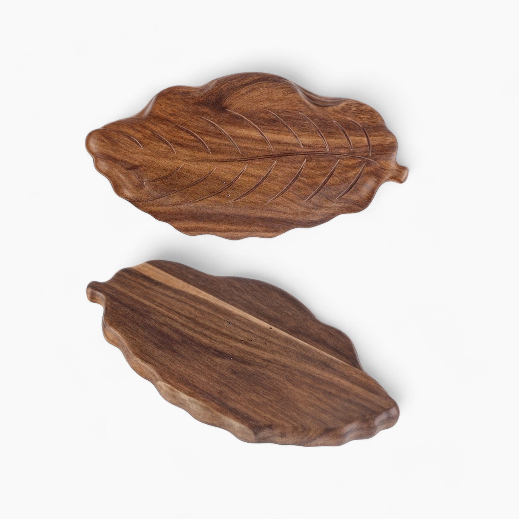 Abstrakte Walnuss Blatt hölzerne Serviertablett | Eco-Friendly | Artistic Dessert, Vorspeise, Schmuck Organisator