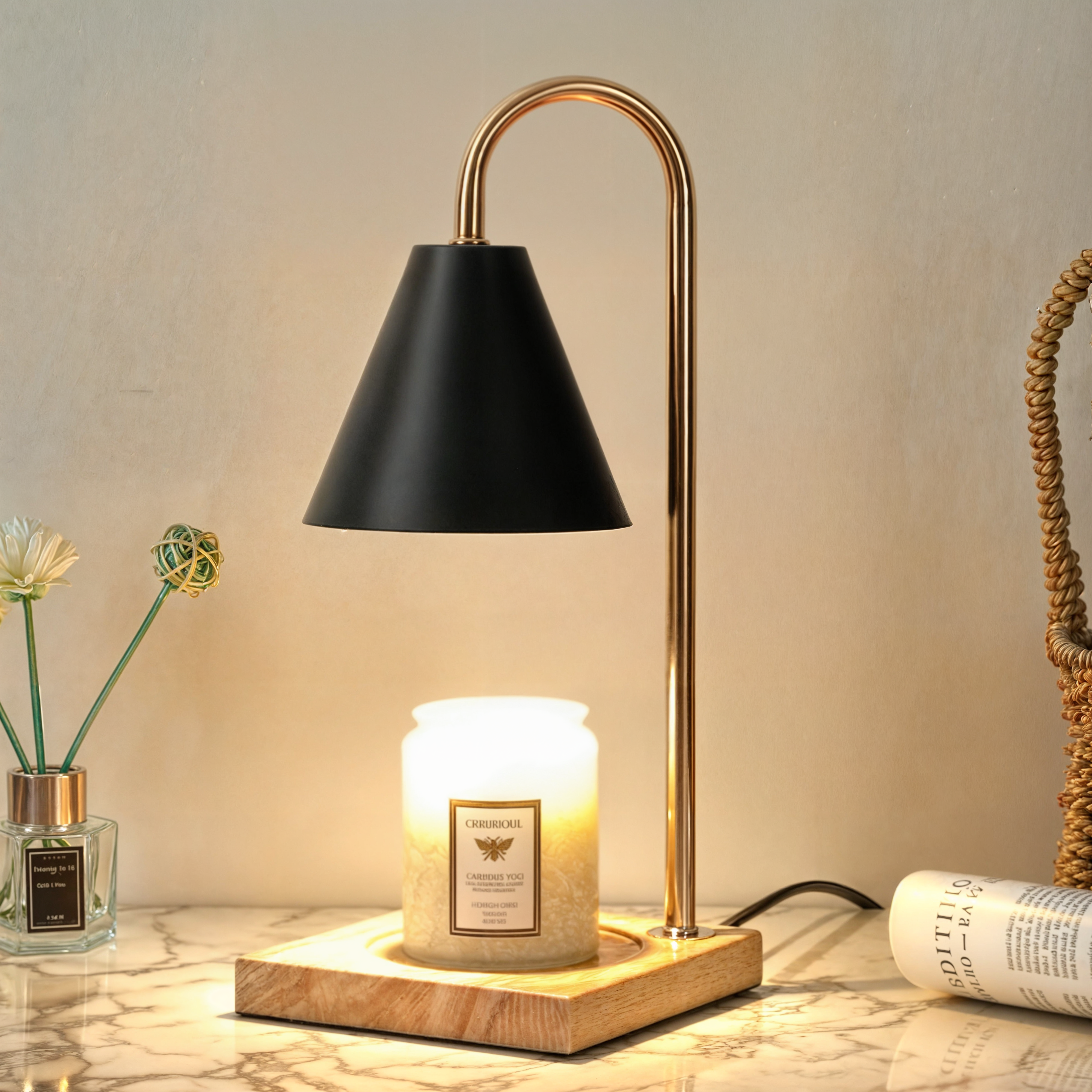 Dimmbare Kerzenwärmerlampe, elektrischer Aromaschmelzer, modernes Design