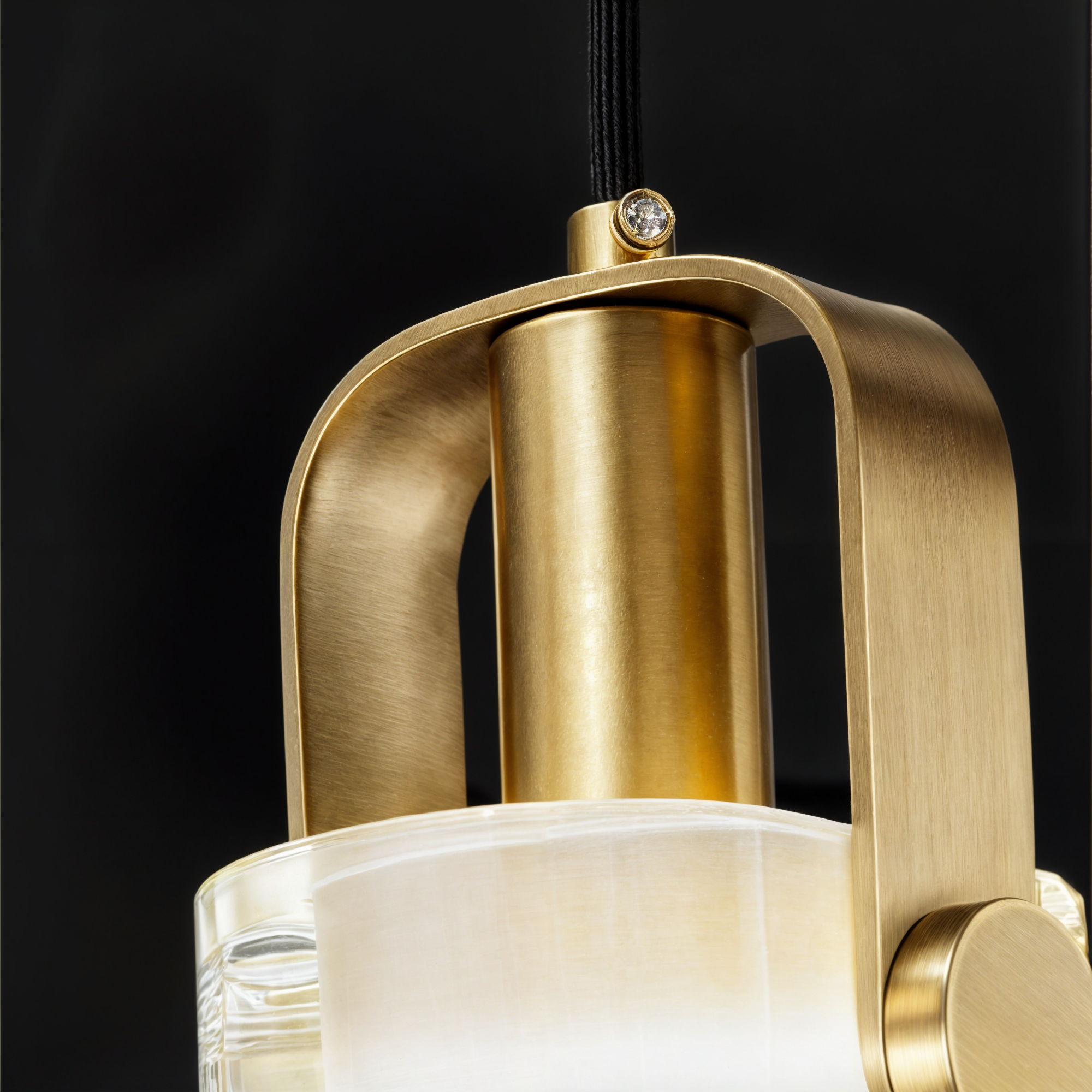 Moderne Gold Oval Kristall Pendelleuchte, Kupfer & Glas, LED, 3 Lichtfarben
