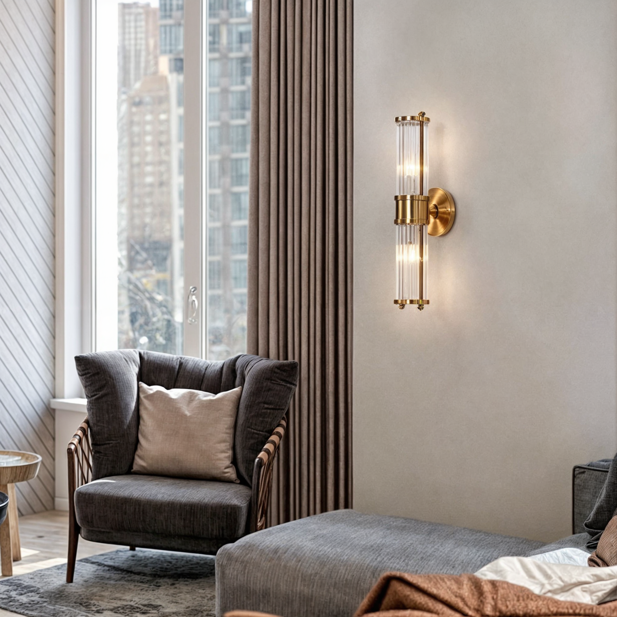 Luxus Gold Badezimmer Eitelkeit Wandleuchten Kristall Kupfer Wandlampe CH719 | Modern Style