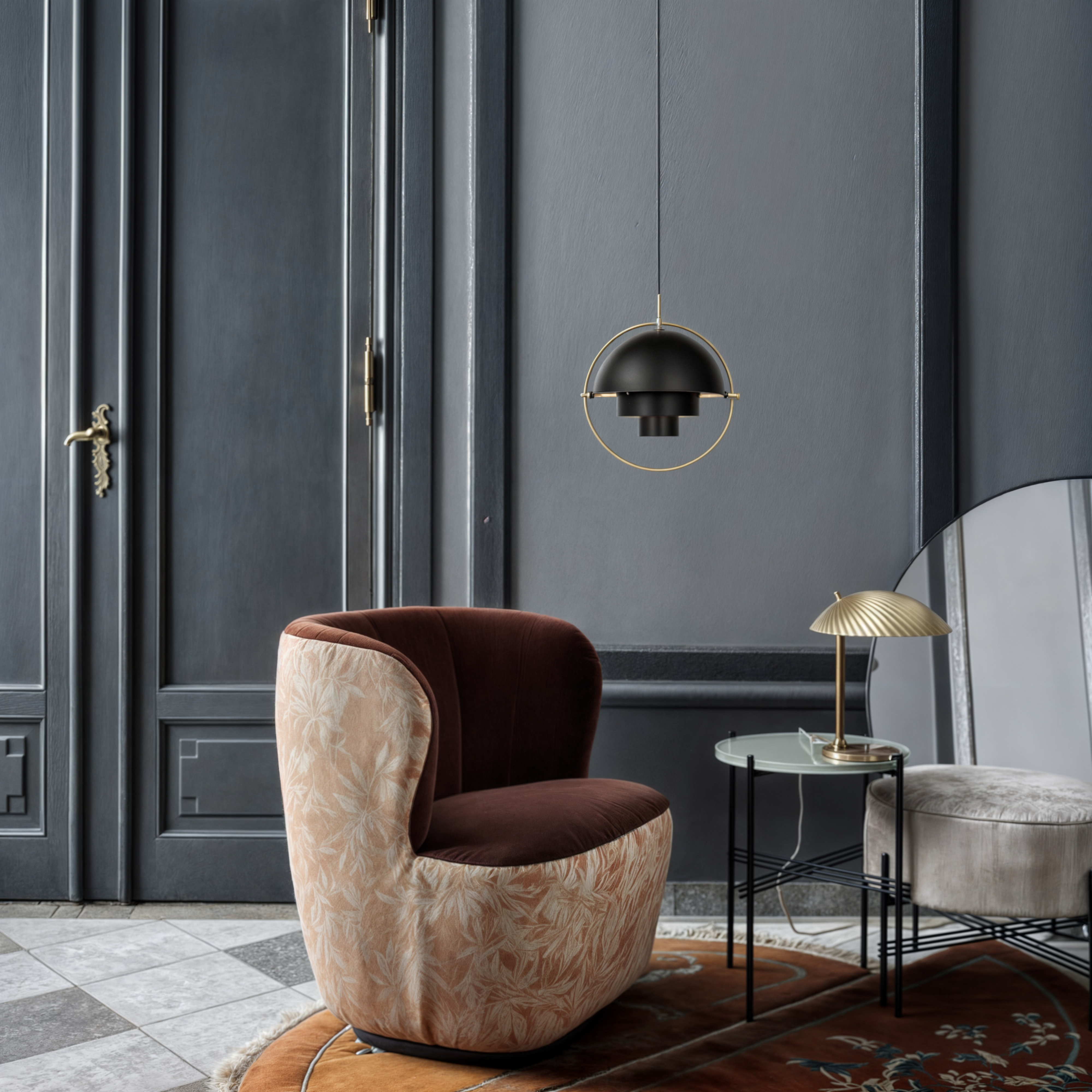 Moderne Eisen Glas Pendelleuchte | E27 Birne | Verchromte Oberfläche | Schwarz Silber Gold